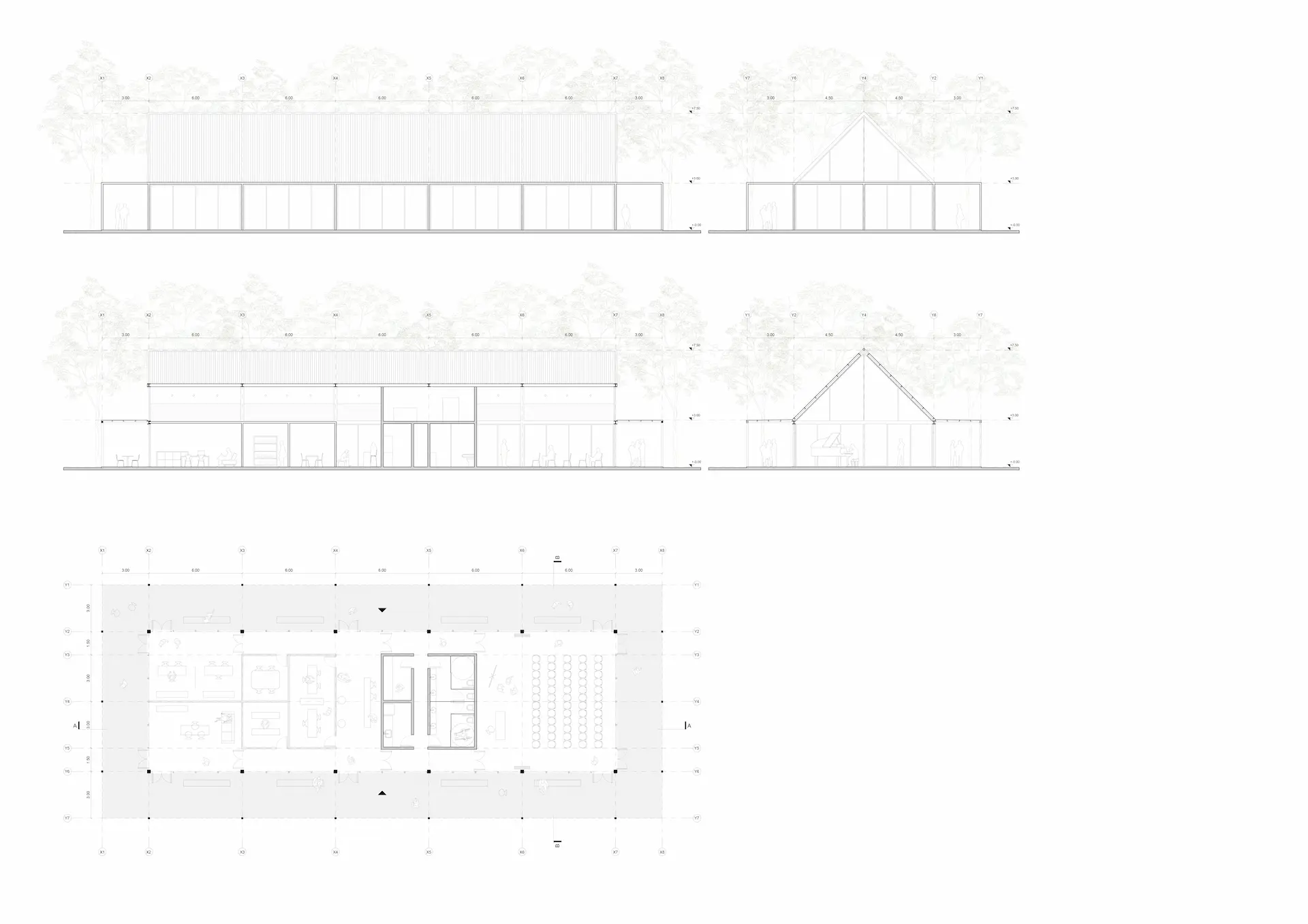 Plantas y cortes del proyecto ECPCE