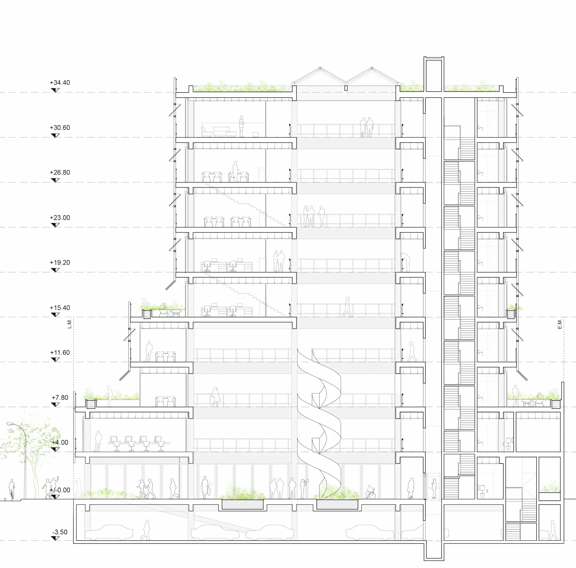 Vista del atrio central