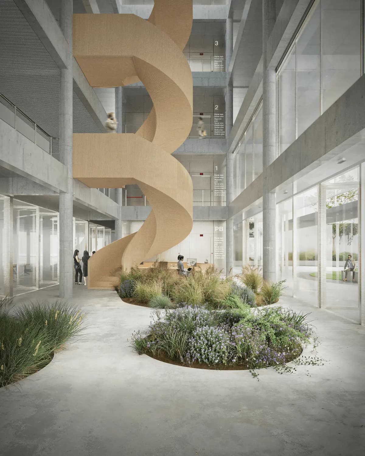 Detalle de la fachada vidriada